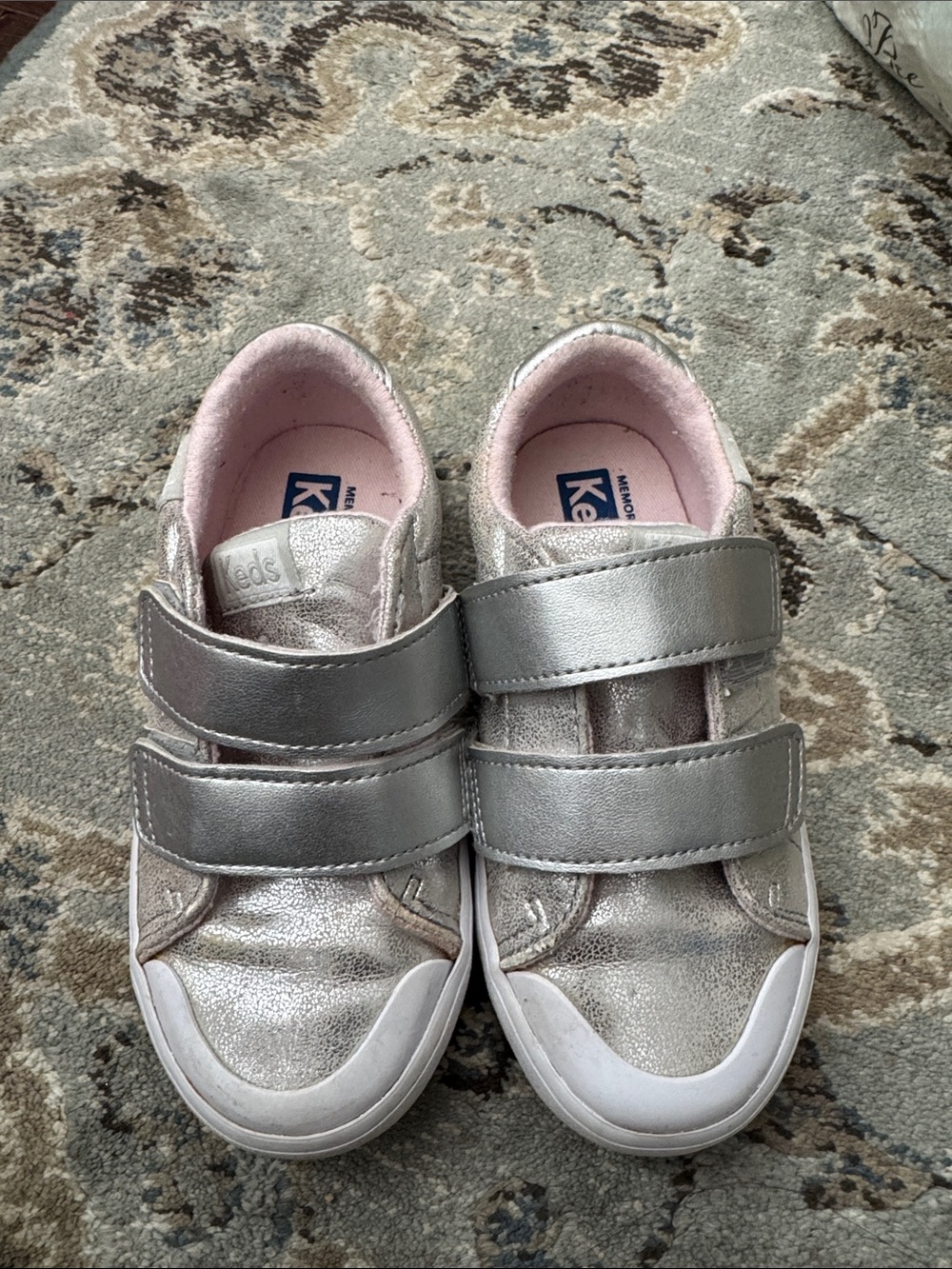 Keds Silver Sneakers - Kids Velcro Trainers